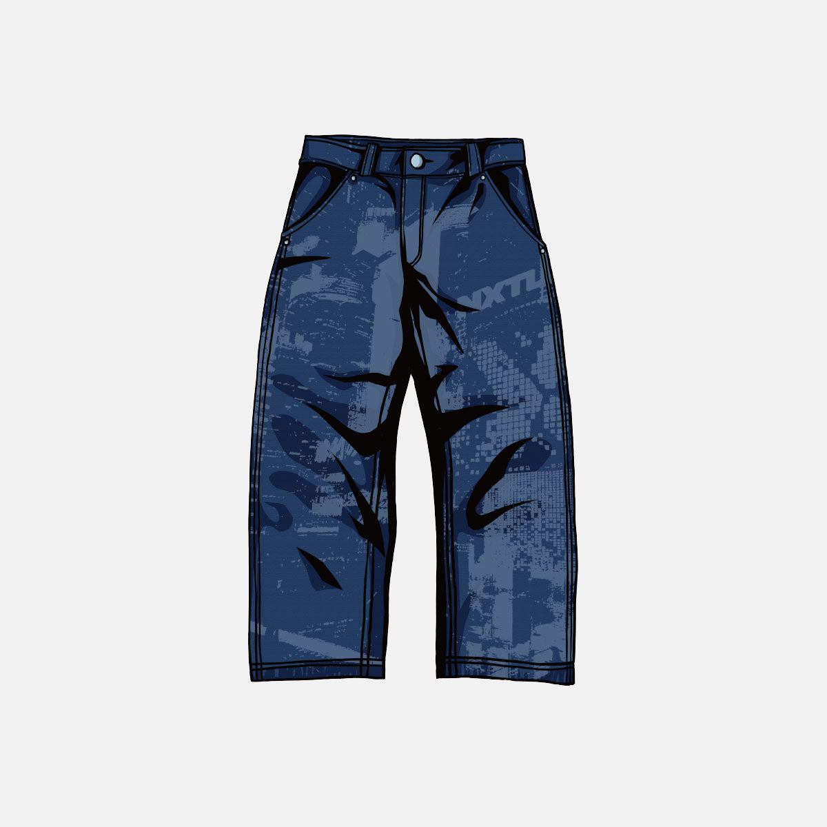 City Laser Print Jeans