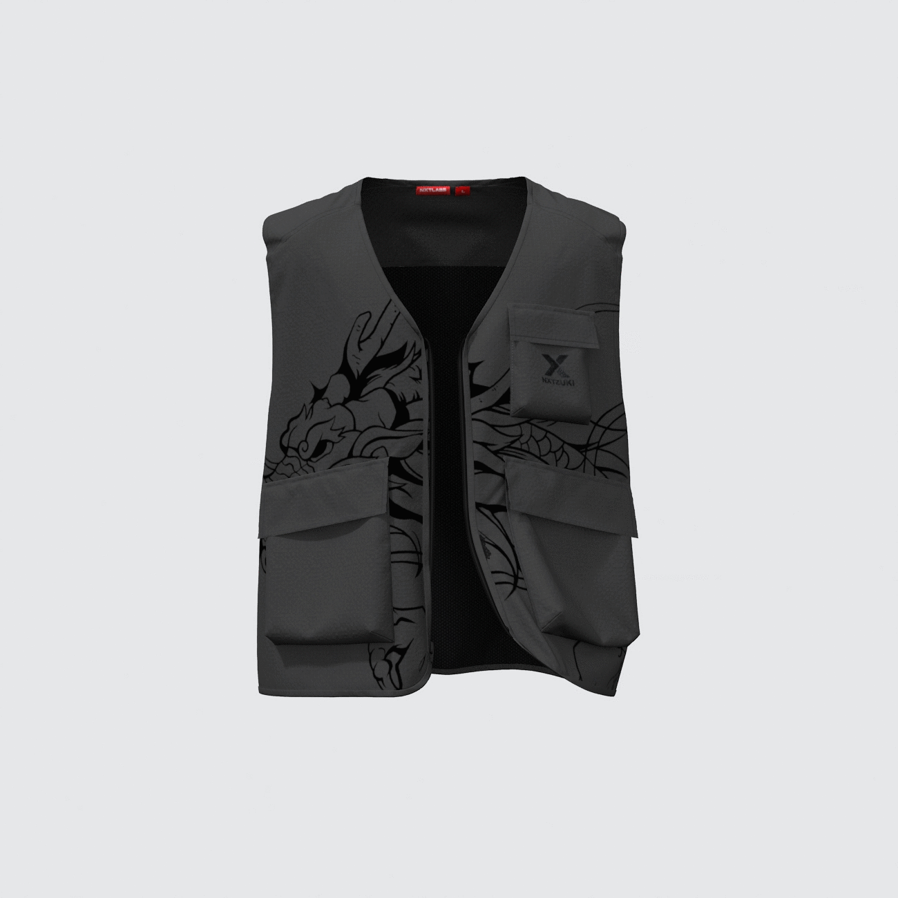 Dragon Printed Utility Vest