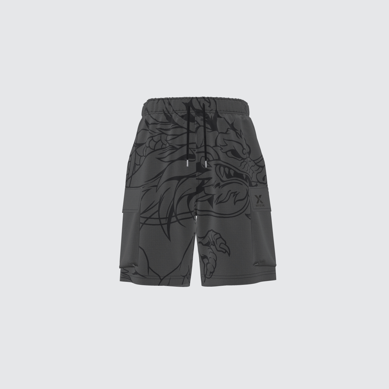 Dragon Printed Utility Shorts