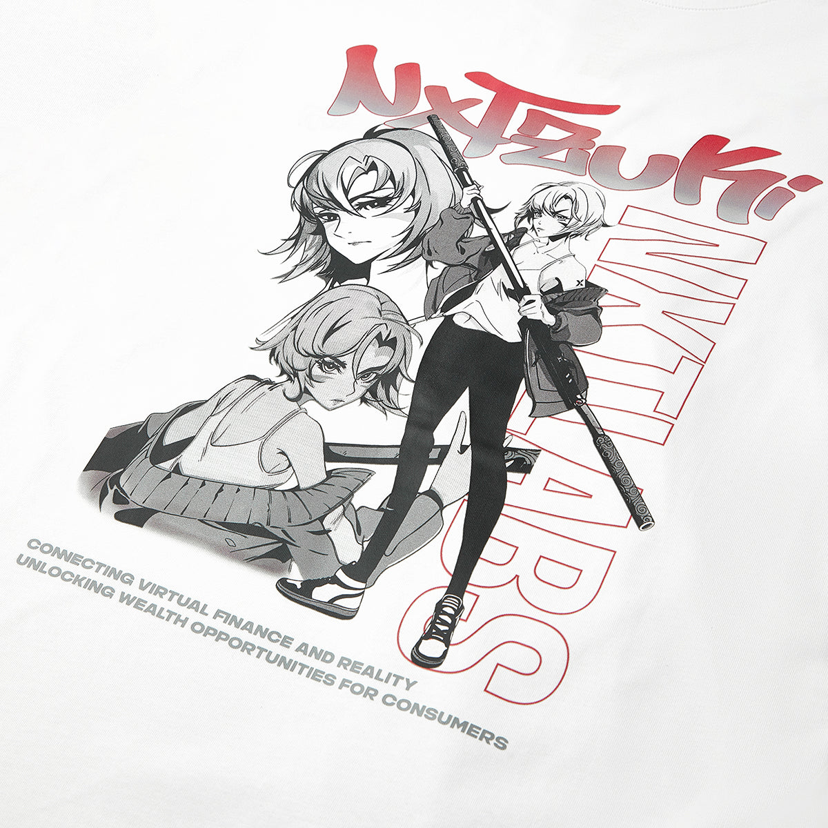 NXT AZUKI No.4589 White Long Sleeve T-Shirt