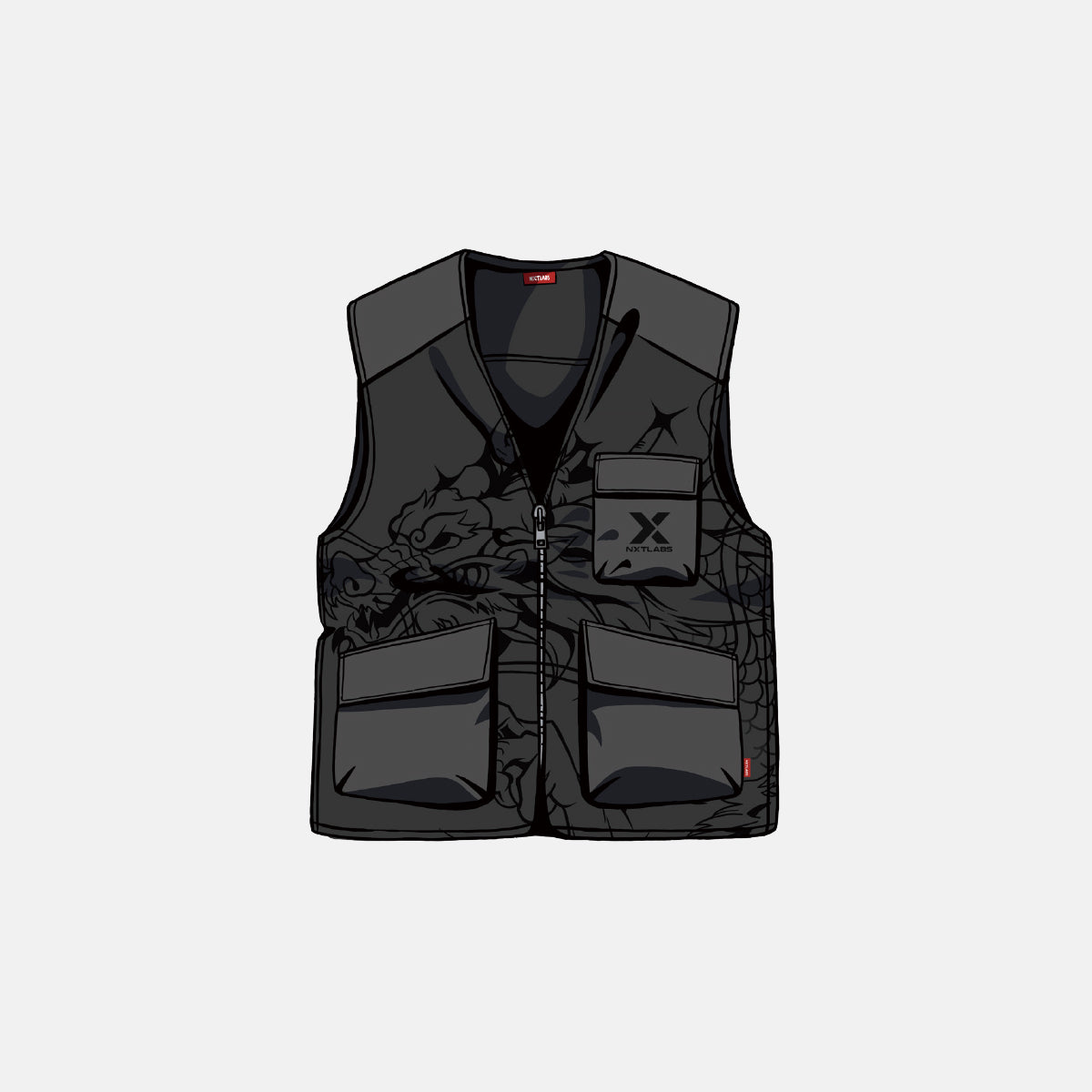 Dragon Printed Utility Vest