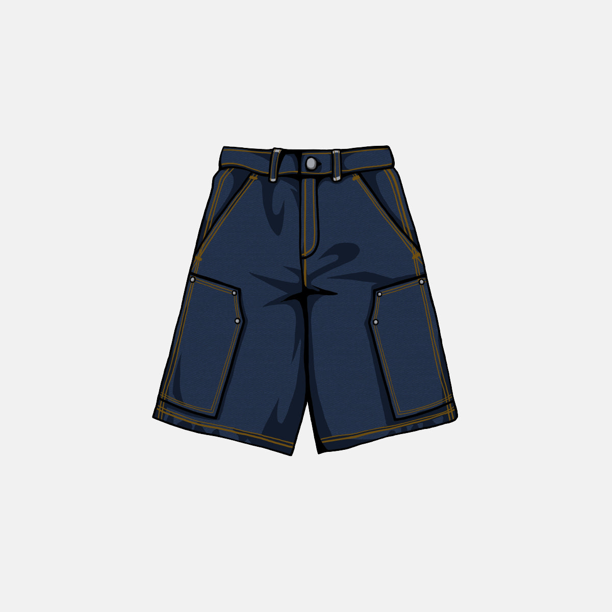 Classic Denim Double Knee Shorts