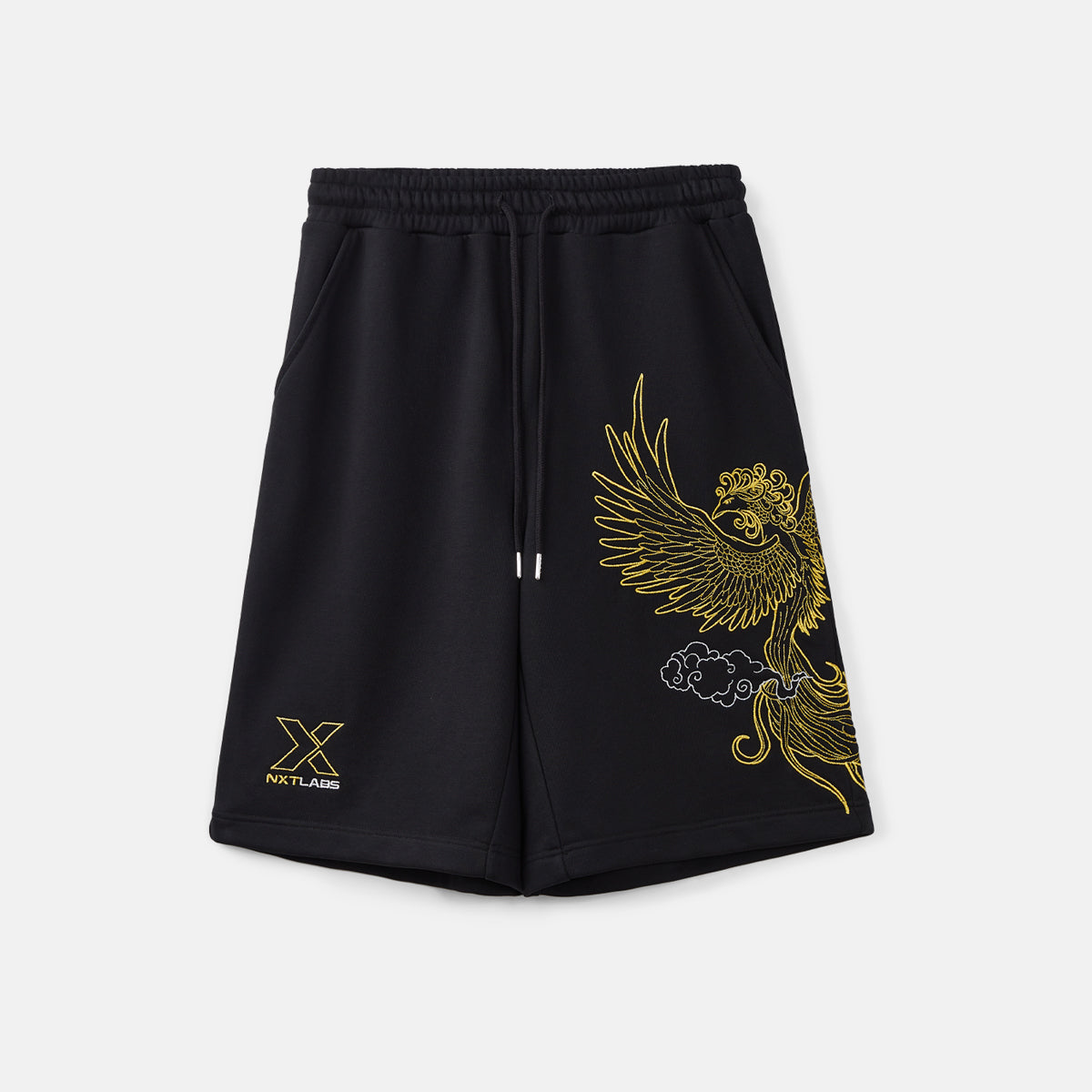 Vermilion Bird Metallic Embroidered Sweat Shorts