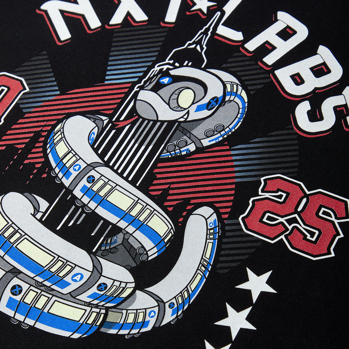 Robotic design with 'AXX LABS' text on a black background