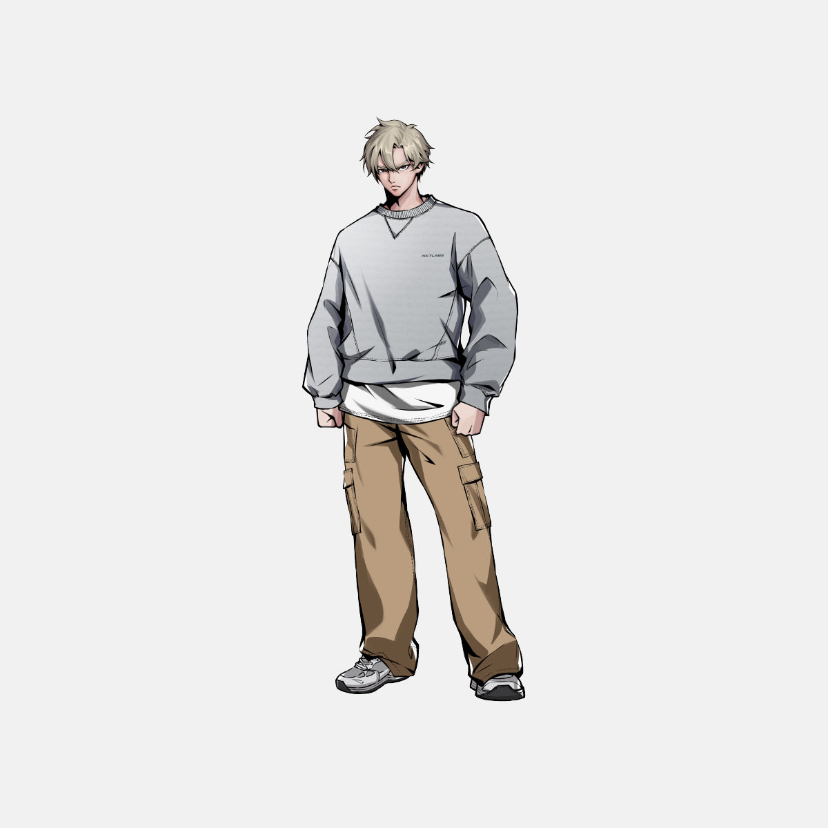 Embroidery Grey Logo Sweatshirt