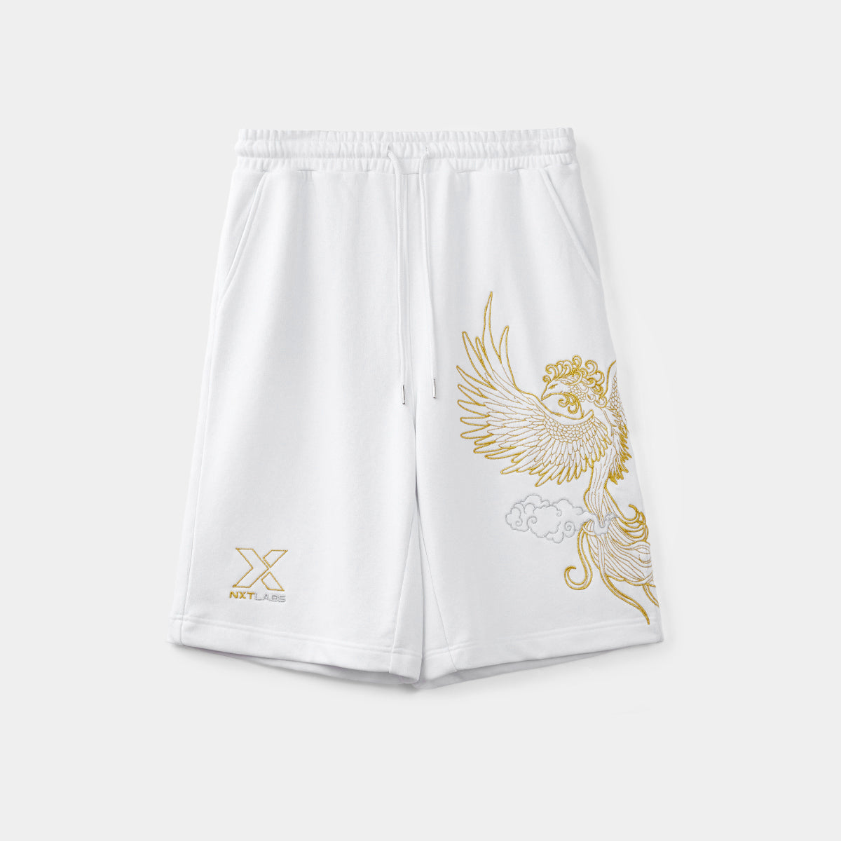 Vermilion Bird Metallic Embroidered Sweat Shorts