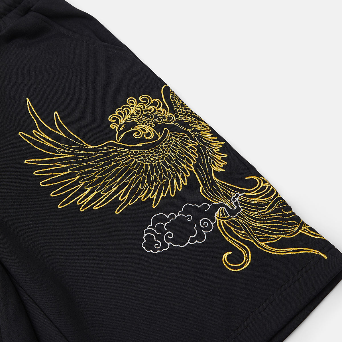 Vermilion Bird Metallic Embroidered Sweat Shorts