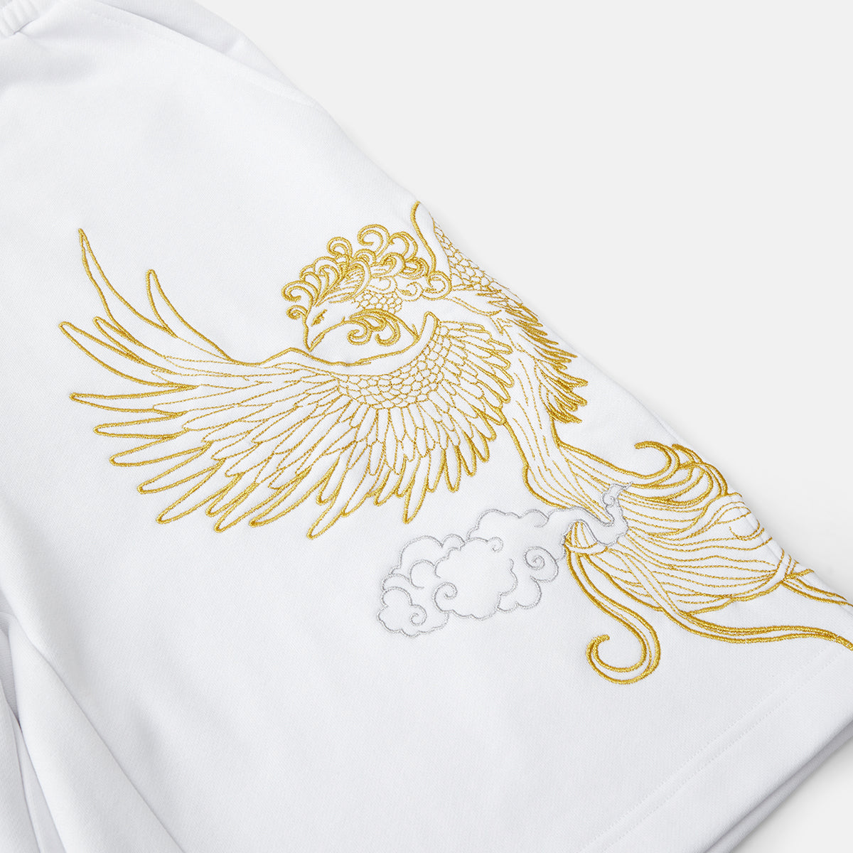 Vermilion Bird Metallic Embroidered Sweat Shorts
