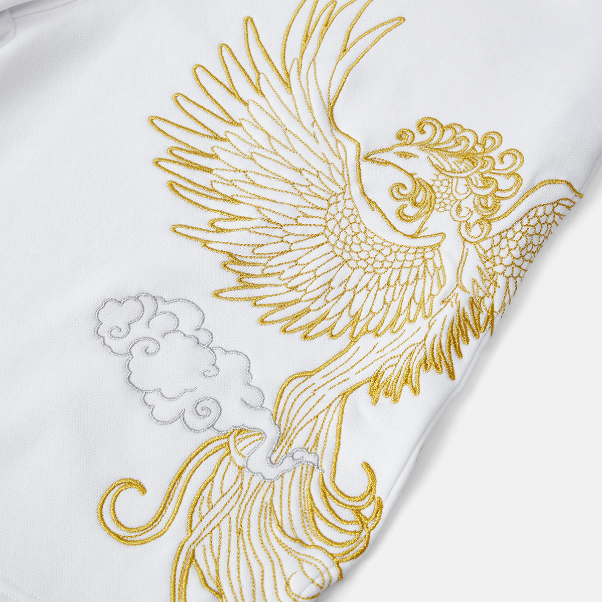 Vermilion Bird Metallic Embroidered Sweat Shorts