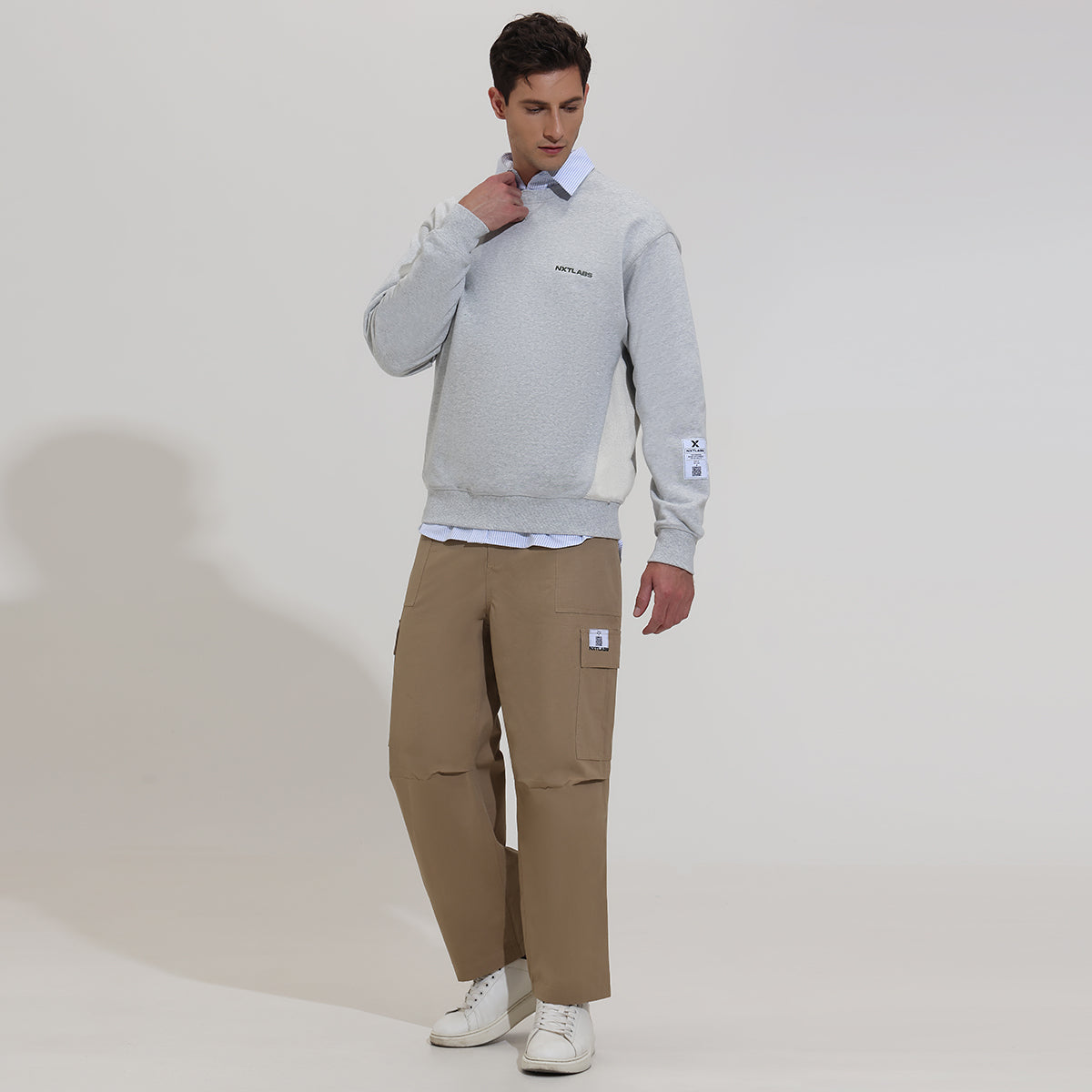 Embroidery Grey Logo Sweatshirt