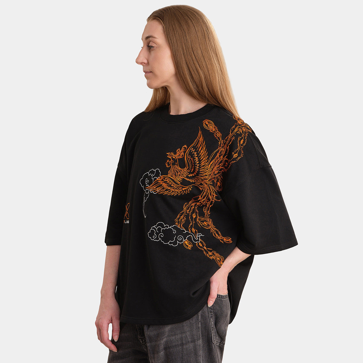 Fire Bird Embroidered French Terry Tee