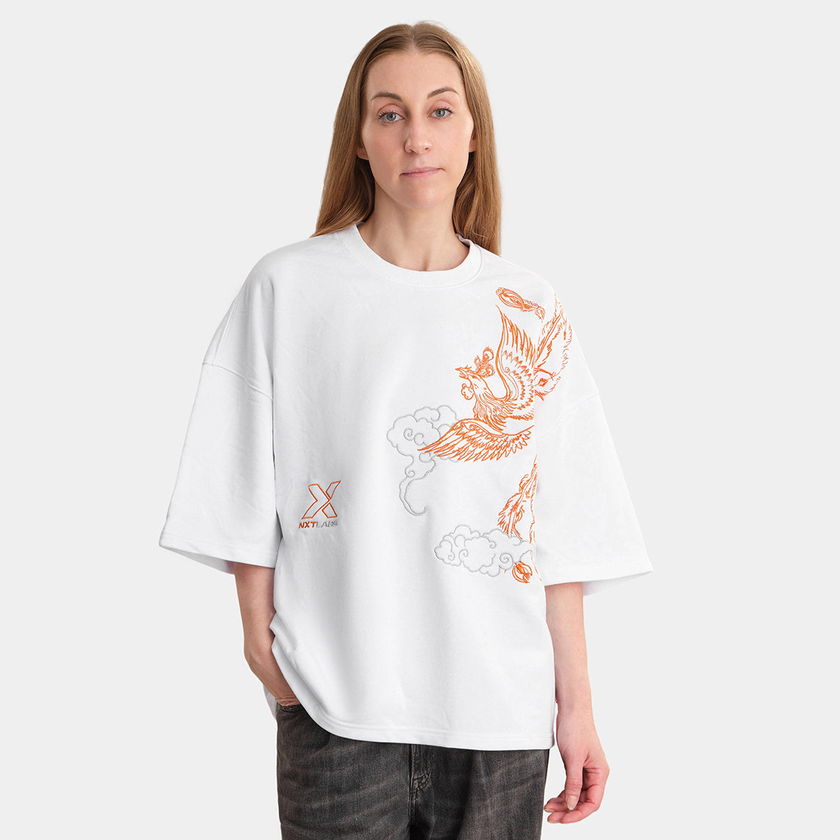 Fire Bird Embroidered French Terry Tee