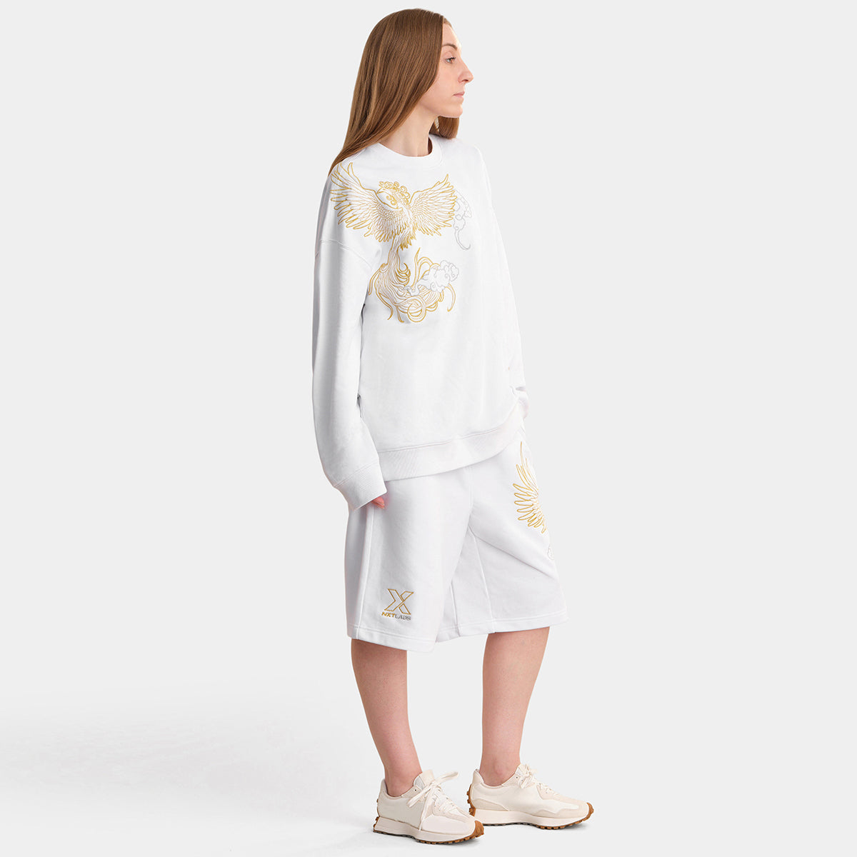 Vermilion Bird Metallic Embroidered Sweatshirt