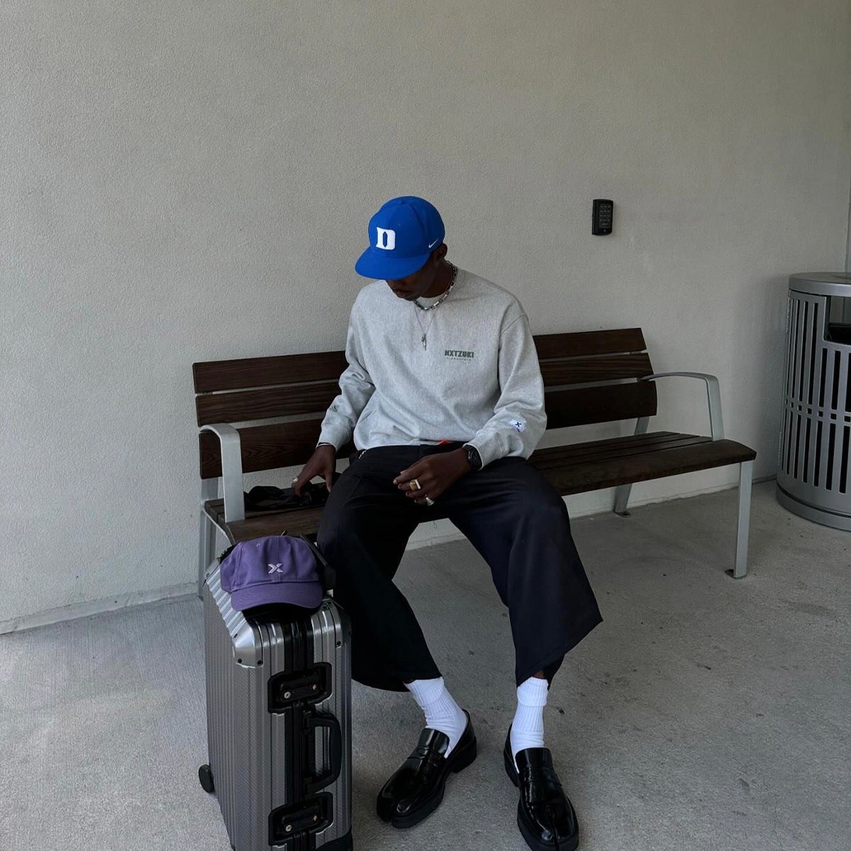 Embroidery Grey Logo Sweatshirt