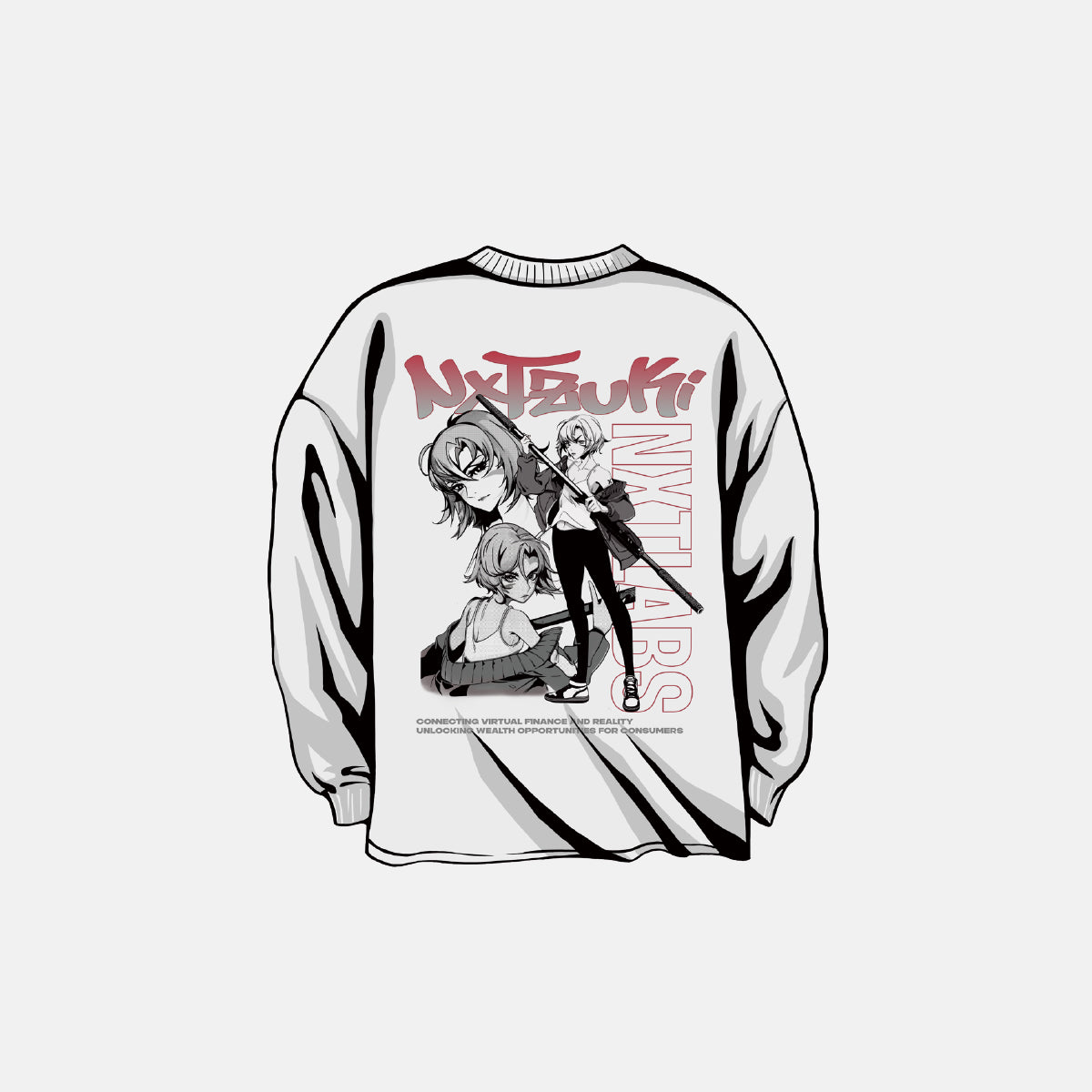 NXT AZUKI No.4589 White Long Sleeve T-Shirt