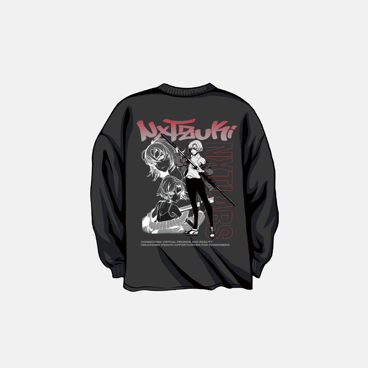 NXT AZUKI No.4589 Black Long Sleeve T-Shirt