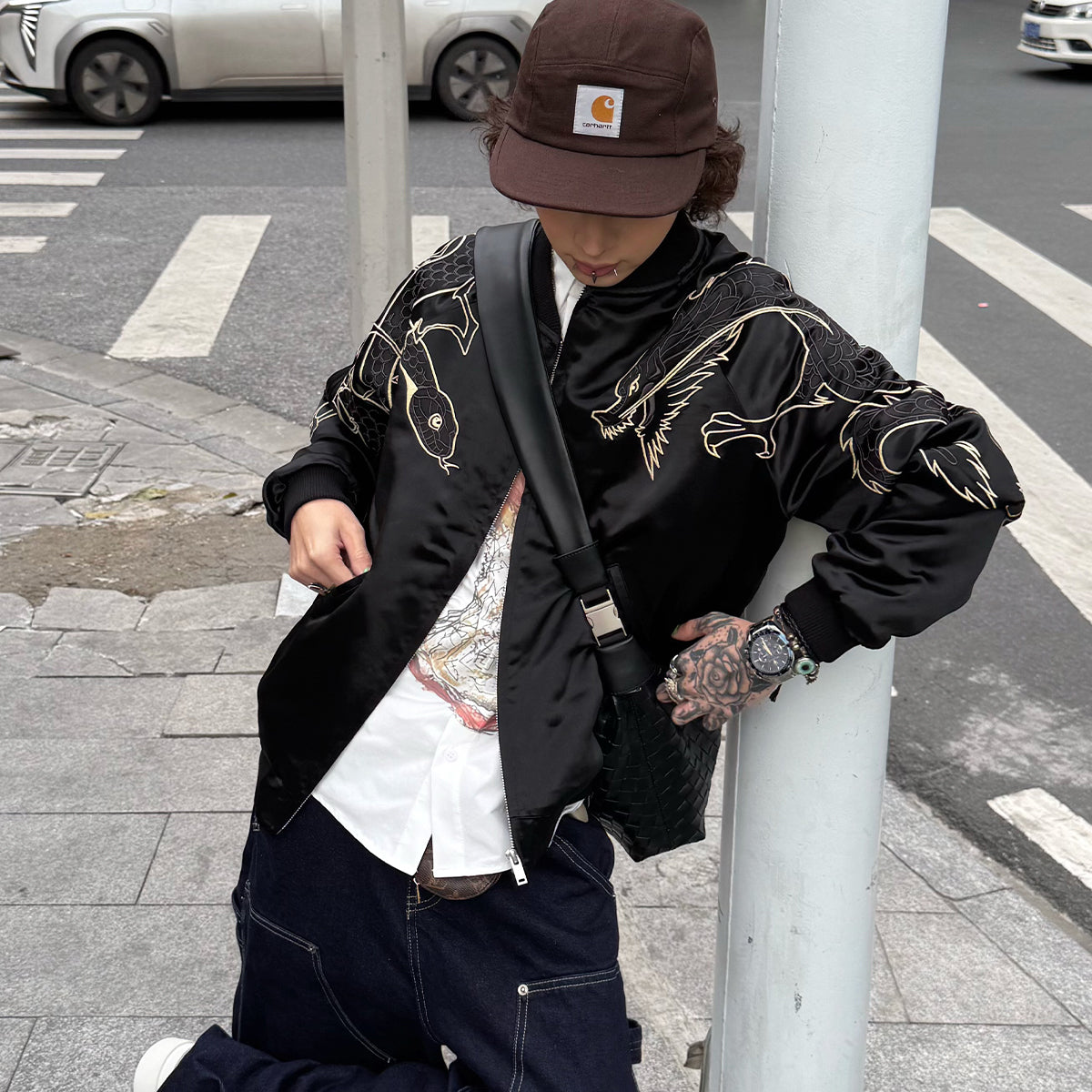 Year of The Snake Glow-In-Dark Bomber Jacket