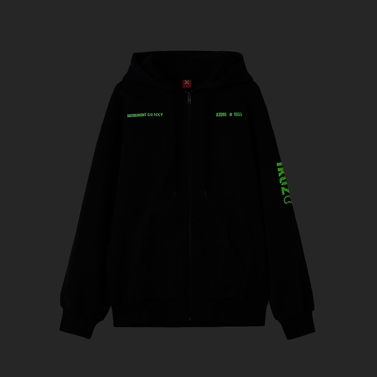 NXT AZUKI No.1055 Glow In The Dark Zip Hoodie