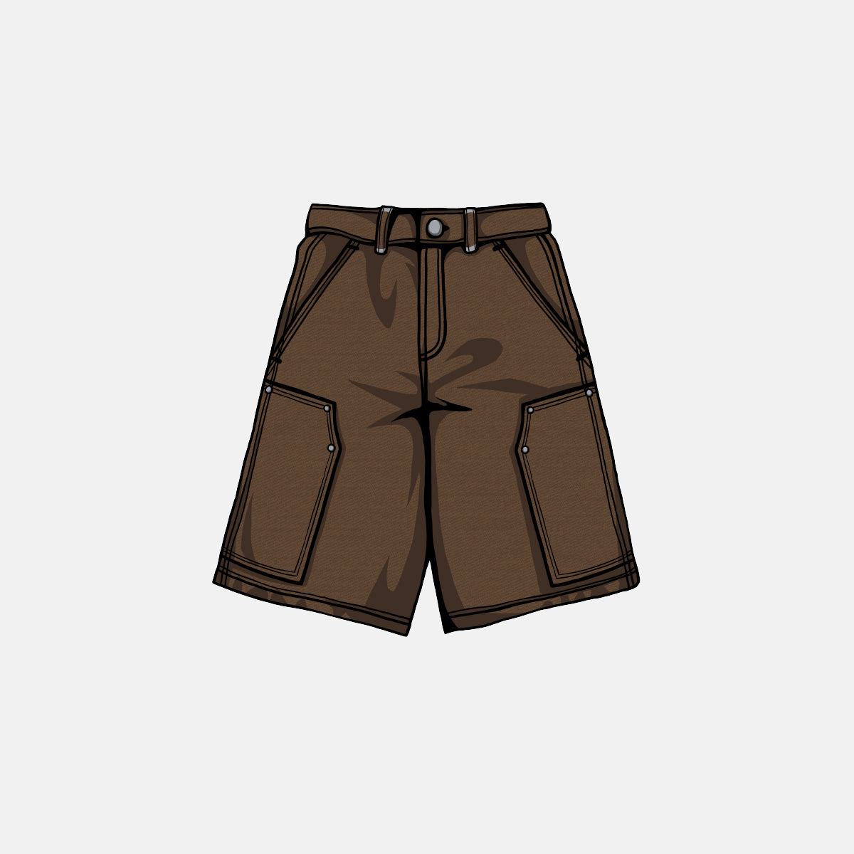Washed Workwear Denim Shorts