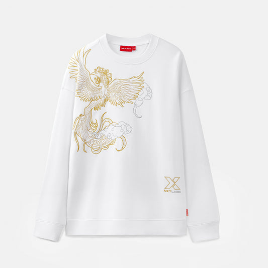 Vermilion Bird Metallic Embroidered Sweatshirt