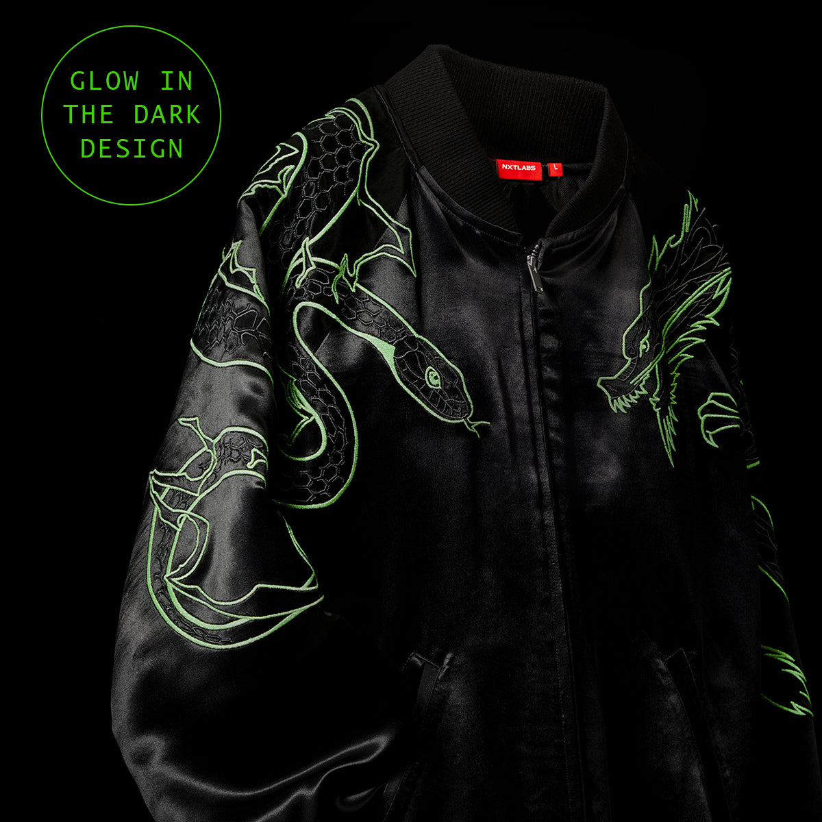 Year of The Snake Glow-In-Dark Bomber Jacket