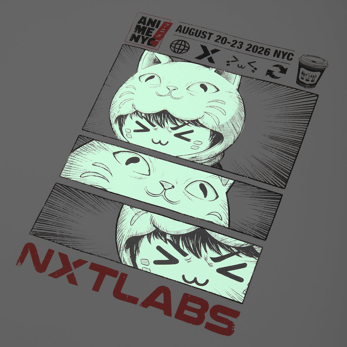 NXTLABS x Anime NYC Glow Comic Strip Tee